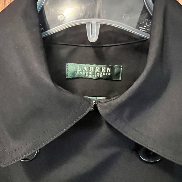 LRL Lauren Ralph Lauren Cropped Black Trench - Picture 5 of 8